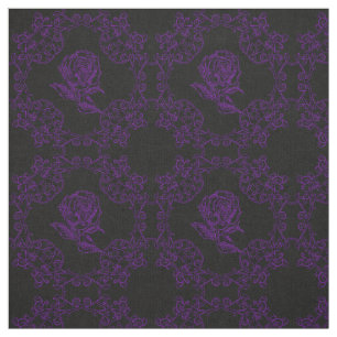 Dunkle Lila Goth-Rose Damask Quilt Blockgewebe Stoff