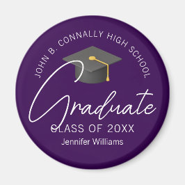 Dunkle Lila Graduate Personalisiert Graduate Party Magnet