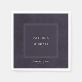 Dunkle lila Hochzeit schlicht modern elegant Serviette