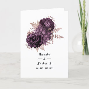 Dunkle Lila Hochzeit und Rose Programm