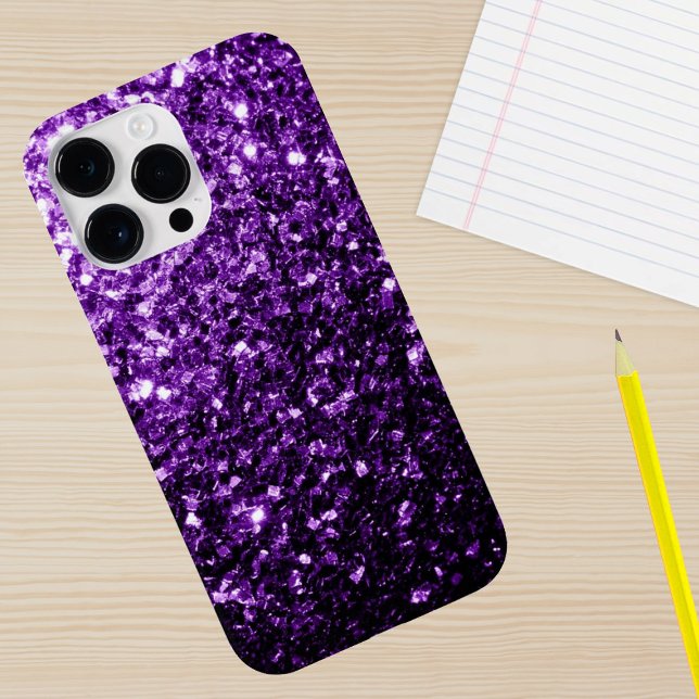 Dunkle Lila Imitate glänzen Glitzer Glitzern Case-Mate iPhone Hülle (Sparkle up and protect your phone with trendy faux sparkles phone case. In many different colors.)