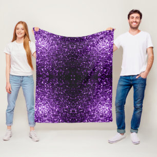 Dunkle Lila Imitate glänzen Glitzer Glitzern Fleecedecke