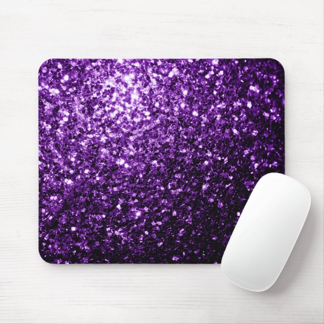 Dunkle Lila Imitate glänzen Glitzer Glitzern Mousepad (Mit Mouse)