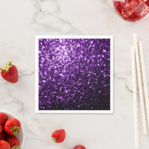 Dunkle Lila Imitate glänzen Glitzer Glitzern Serviette
