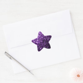 Dunkle Lila Imitate glänzen Glitzer Glitzern Stern-Aufkleber