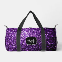 Dunkle lila Imitate Glitzer Glitzern Monogram