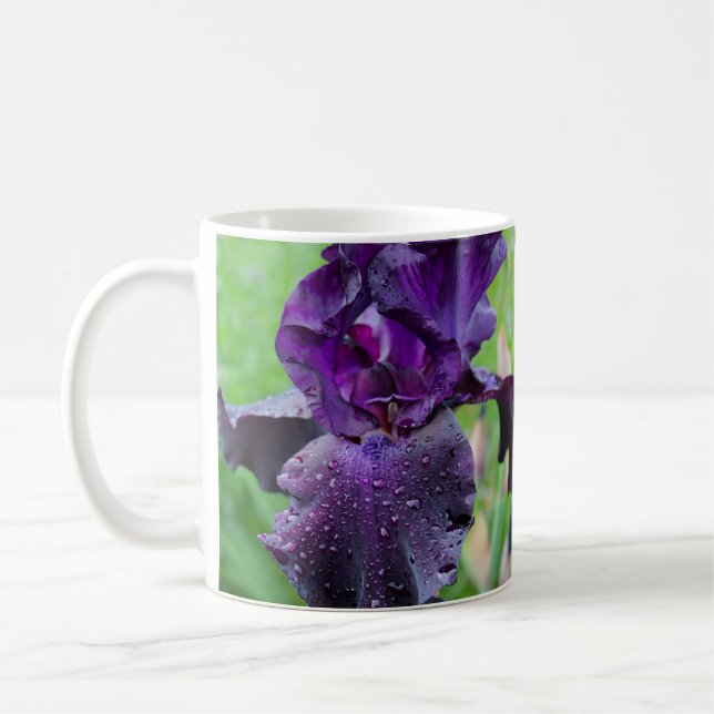Dunkle Lila Iris-Tasse Kaffeetasse (Links)