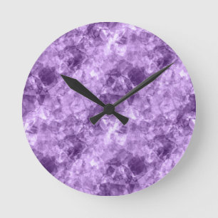 Dunkle Lila Krummstoff Textur Runde Wanduhr