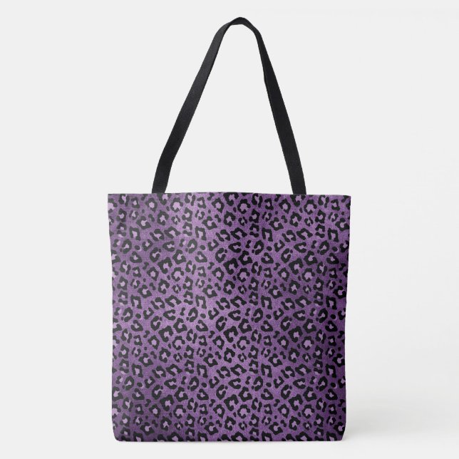 Dunkle Lila Leopard Drucktasche (Vorderseite)