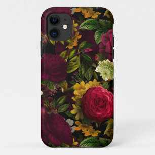 Dunkle Lila Moody Florals Antike Blume Schwarz Case-Mate iPhone Hülle