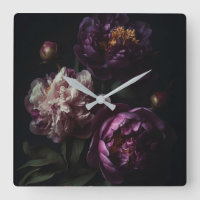 Dunkle Lila Peonies Blume Bouquet Oil Still Life