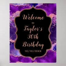 Dunkle Lila rosa Sequins Agate Geburtstag Willkomm