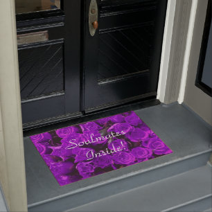 dunkle lila Rose Fußmatte