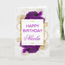 Dunkle Lila Rose & Gold Glitzer Geburtstag
