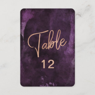 Dunkle Lila Rose Gold Tischnummer Seekarte