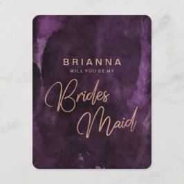Dunkle Lila Rose Gold werden Sie meine Bridesmaid  Einladung