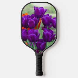 Dunkle lila Tulpen-Puppe Pickleball Schläger