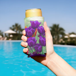 Dunkle lila Tulpen-Puppe Selters Dosenkühler