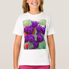 Dunkle lila Tulpen-Puppe T-Shirt