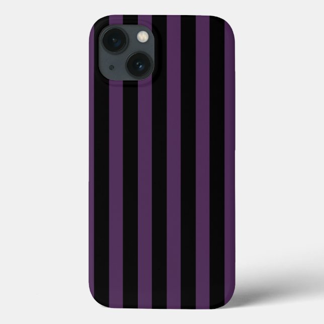 Dunkle lila und schwarze Streifen Case-Mate iPhone Hülle (Rückseite)