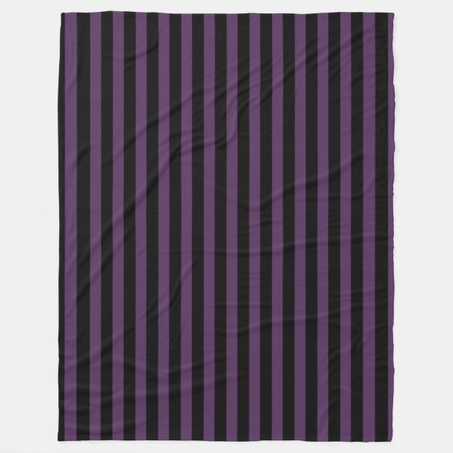 Dunkle lila und schwarze Streifen Fleecedecke (Vorderseite)