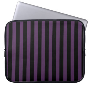 Dunkle lila und schwarze Streifen Laptopschutzhülle