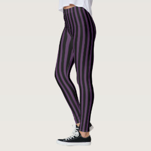 Dunkle lila und schwarze Streifen Leggings