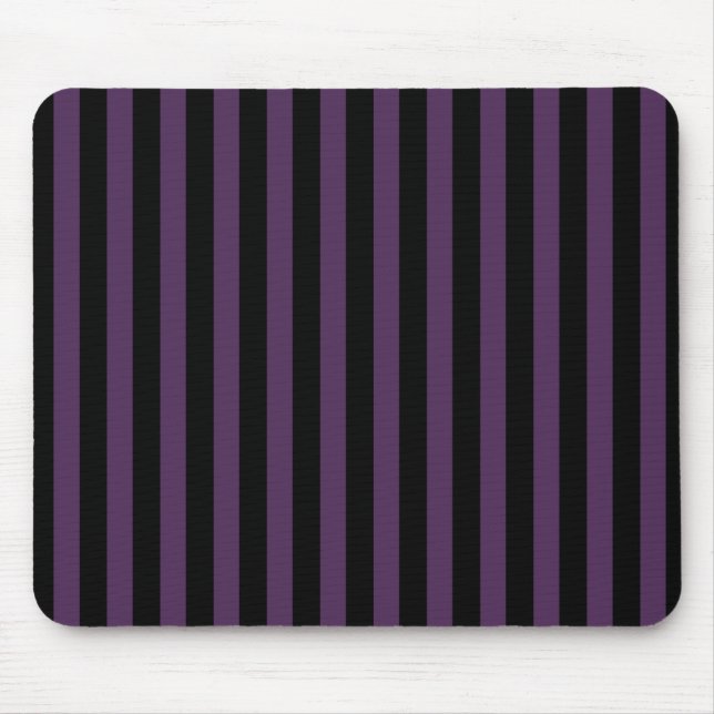 Dunkle lila und schwarze Streifen Mousepad (Vorne)
