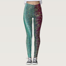 Dunkle Lila und Seegrün-Stickerei-Leggings