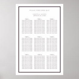 Dunkle Lila und weiße, einfache Hochzeitskarte Poster