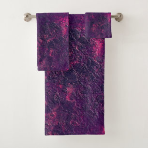 Dunkle lila violette Textur Texturtextur aus Wildl Badhandtuch Set