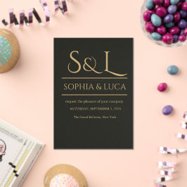 Dunkle Luxus-Monogramm-Acrylblatt Hochzeits-Einlad Acryleinladungen