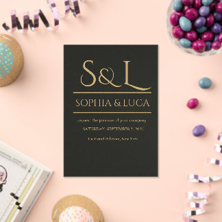 Dunkle Luxus-Monogramm-Acrylblatt Hochzeits-Einlad Acryleinladungen