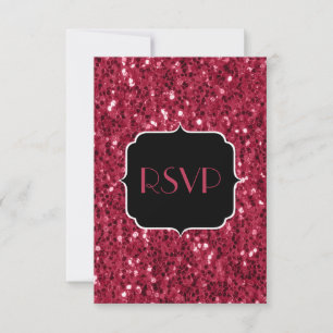 Dunkle magenta rosa Imitate Glitzer Glitzern Sweet RSVP Karte