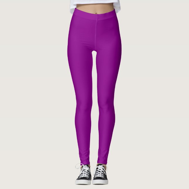 Dunkle Magentafarbe Vollton Leggings (Vorderseite)