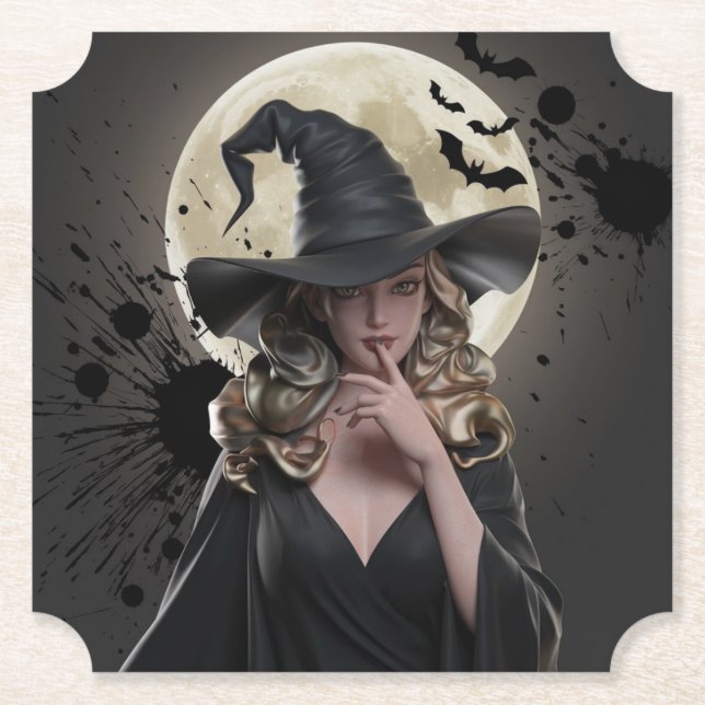 Dunkle Magic Hexe Untersetzer (Vorderseite)