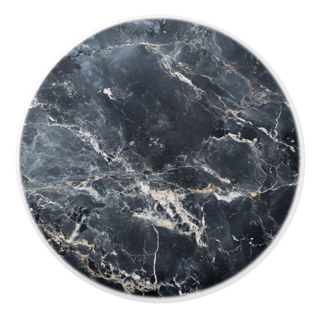 Dunkle Marble-Stone-Muster Keramikknauf (Vorderseite)