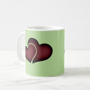 Dunkle marine doppelte Kreuzschraffur-Herzen Kaffeetasse