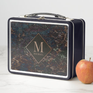 Dunkle Marmorlunch Box Metall Brotdose