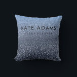 Dunkle Marmorschifffahrt Abstrakt Kissen<br><div class="desc">Eleganter,  abstrakter Marmor,  dunkelmarinierter Glitzer,  glänzende Highlights und schicke Textgestaltung</div>