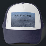 Dunkle Marmorschifffahrt Abstrakt Truckerkappe<br><div class="desc">Eleganter,  abstrakter Marmor,  dunkelmarinierter Glitzer,  glänzende Highlights und schicke Textgestaltung</div>