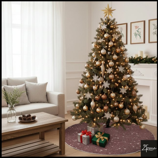 Dunkle Maroon Glitter Textur vignettierter Hinterg Polyester Weihnachtsbaumdecke (Von Creator hochgeladen)