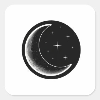 Dunkle Minimal Ästhetik Mond Quadratischer Aufkleber