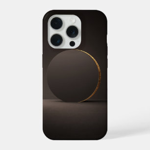 Dunkle minimalistische goldene Kreis abstrakte Lux iPhone 15 Pro Hülle