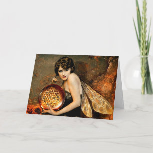 Dunkle mit Augen Bienen-Fee Karte