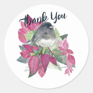 Dunkle Mit Augen Junco Bird Art Runder Aufkleber