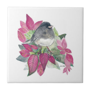 Dunkle Mit Augen Junco Bird Keramik Tile Fliese