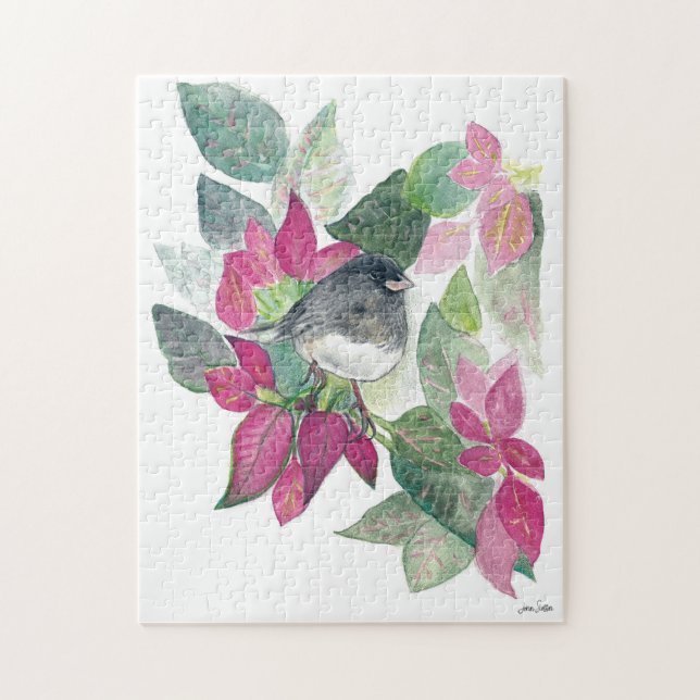 Dunkle Mit Augen Junco Bird Wasserfarbe Kunst Jigs Puzzle (Vertikal)