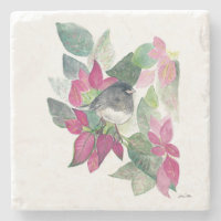 Dunkle Mit Augen Junco Bird Wasserfarbe Untersetze