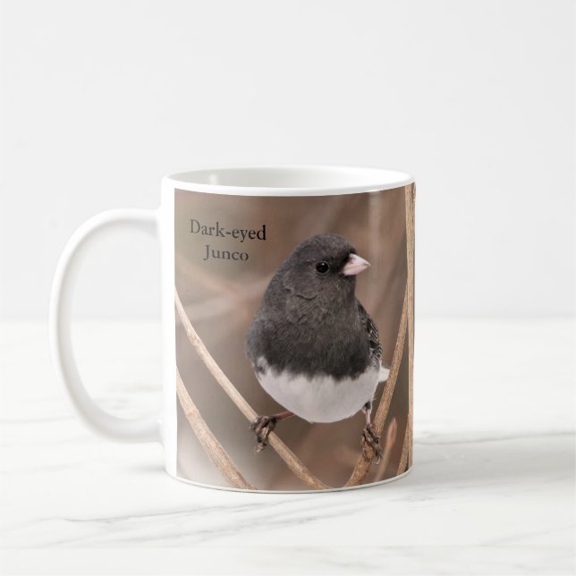Dunkle mit Augen Junco-Kaffee-Tasse von BirdingCol Kaffeetasse (Links)